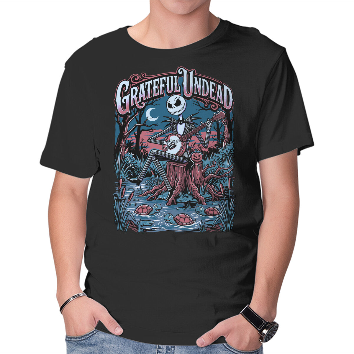 Unisex Crew Neck T-Shirt The Undead Band Graphic Short Sleeve Casual Tee XS