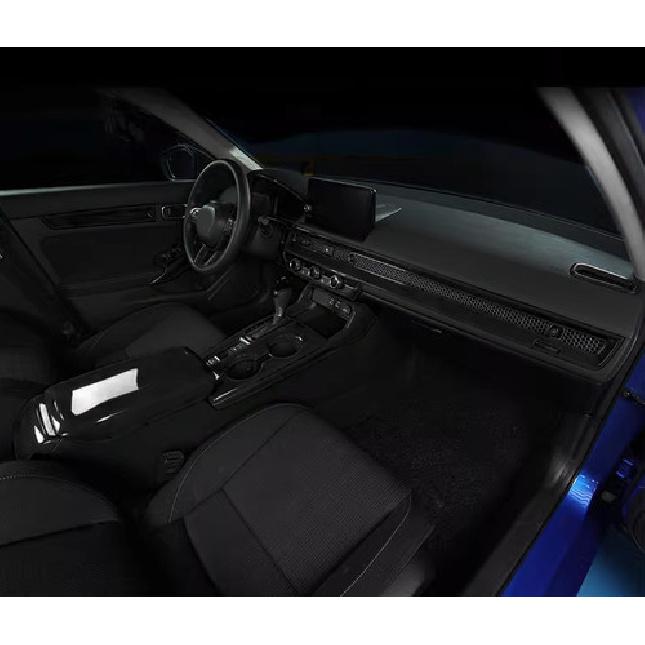 Glass Window Switch Lock Panel Trim For Honda Civic 11th - Bright Black