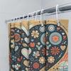 Colorful Heart Pattern Shower Curtain | Vibrant and Fun Bathroom Deco