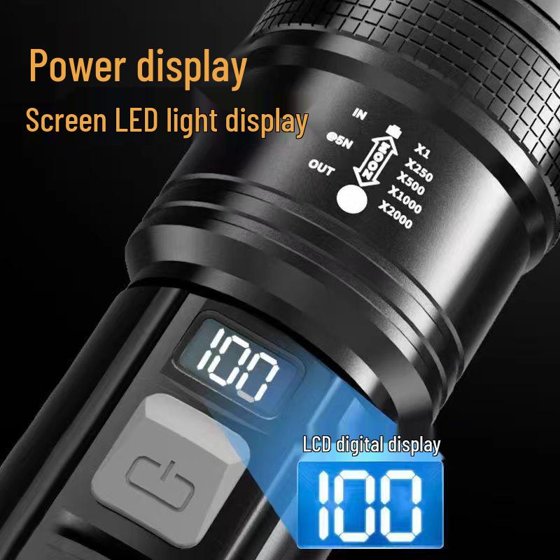 Multi-functional Rechargeable Long-Range Flashlight with Laser Cannon and Extended Battery Life