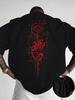 2026 New Creative Front and Rear Printed Pattern Round Neck Tshirt Pure Cotton Summer Trendy Fashion Short Sleeve Casual Top