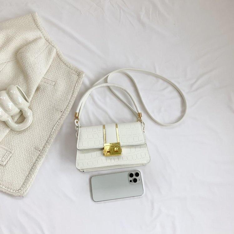 Шикарная Модная Маленькая Квадратная Сумка Модная ПУ Сумка Через Плечо Для Повседневных Нарядов белый