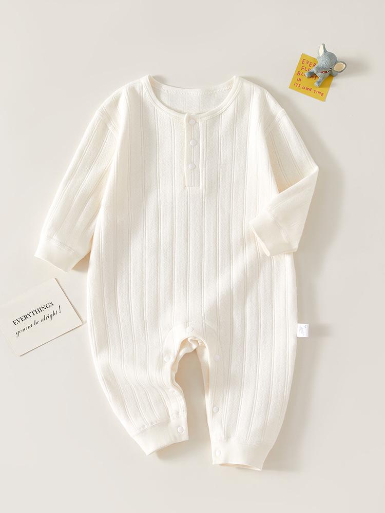 Pure Cotton Long Sleeve Baby Bodysuit: Spring & Autumn Style Newborn Romper