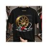 Men's Graphic Tee Featuring a Golden Alloy Wheel And Car Mechanic Design - a Lightweight And Breathable Summer Shirt Perfect for Car Lovers,