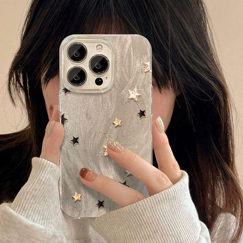 Compatible with Apple 17/15/14 Promax & iPhone 16/12, Minimalist Star Protective Phone Case.