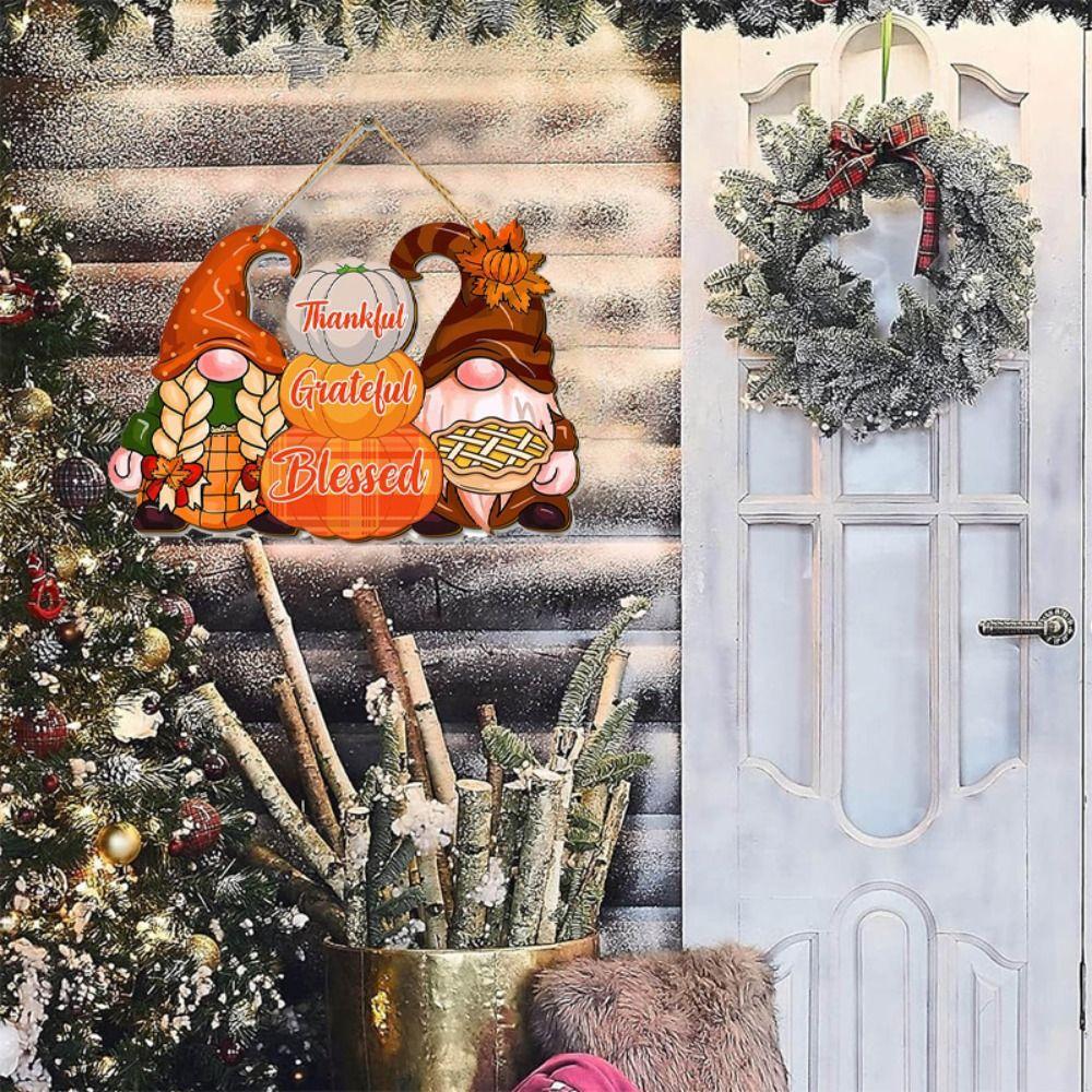 Exquisite Wooden Tags Creative Door Pendant Christmas Door Hanging Decoration  Halloween