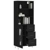 VidaXL Buffet haut Noir 69,5x34x180 cm Bois d'ingénierie 3189502
