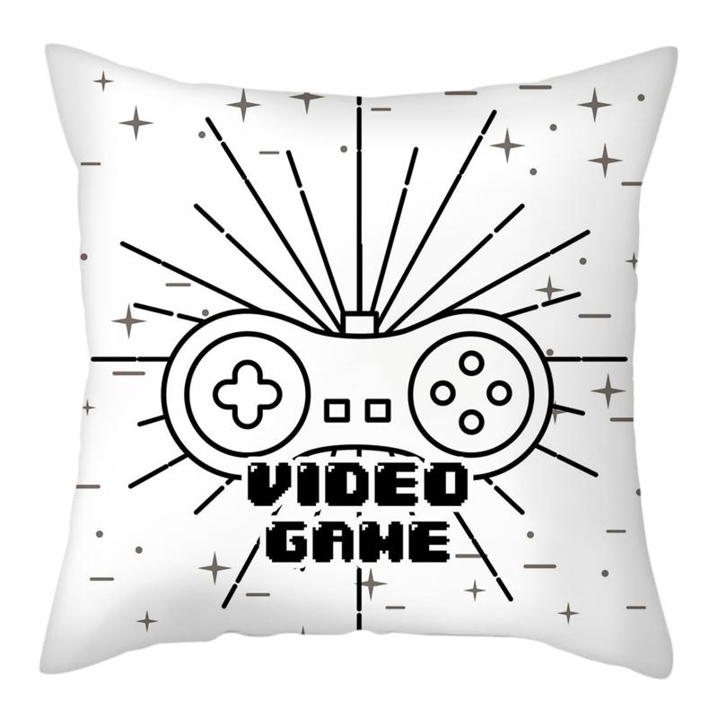 New Game Lover Modrý Potah na polštář Klávesnice Rukojeť Headset Throw Pouzdro na polštář Herní křeslo Dekor do auta Ochrana pasu na polštář