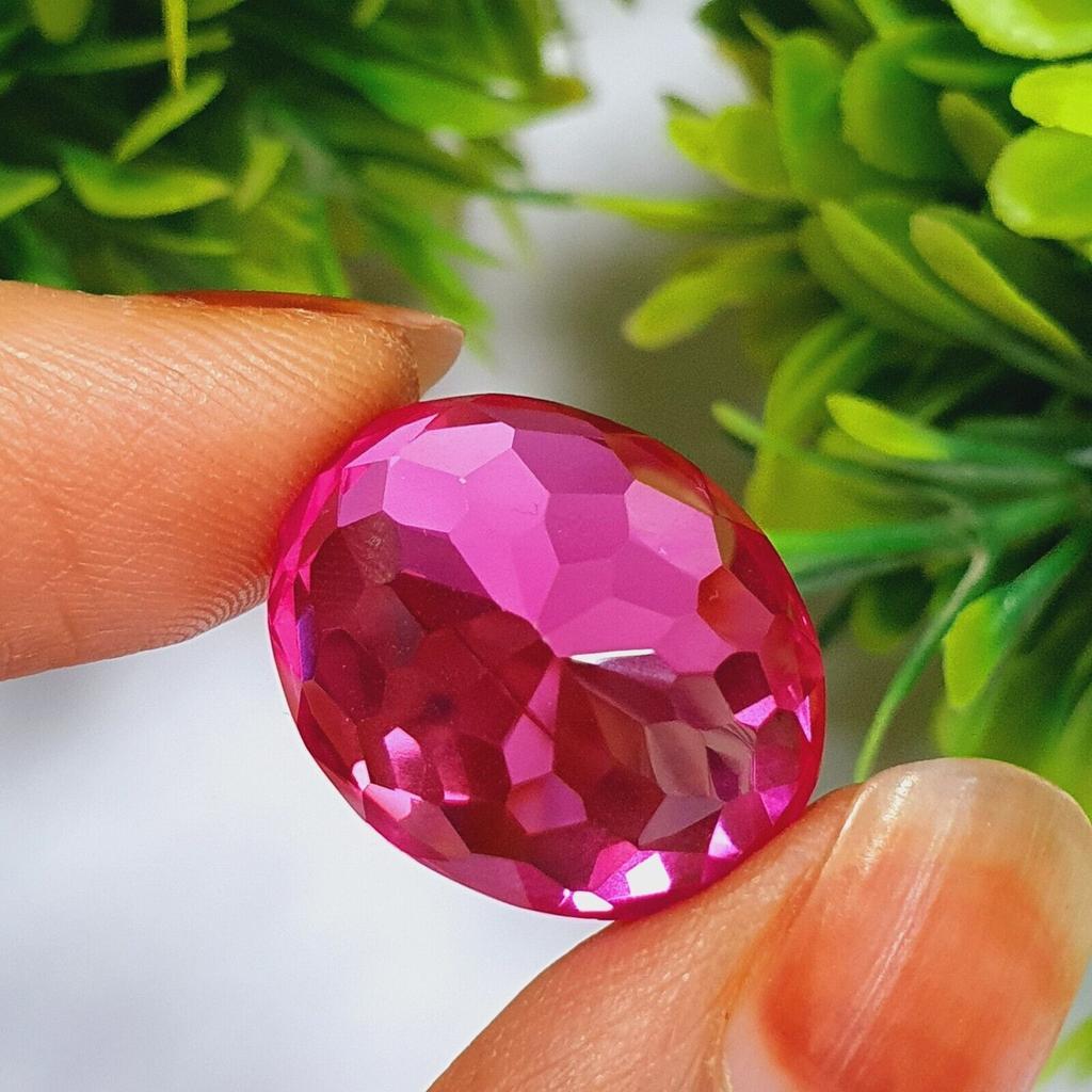 Natural Pink Ceylon Sapphire 27 Ct Oval Shape Faceted Certified Gemstone