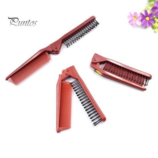 2Pcs Double-Head Travel Folding Comb Portable Anti-Static Hair Comb for Men Women Scalp Massage Hair Brush Salon Hairdressing Tool for Home Travel Use