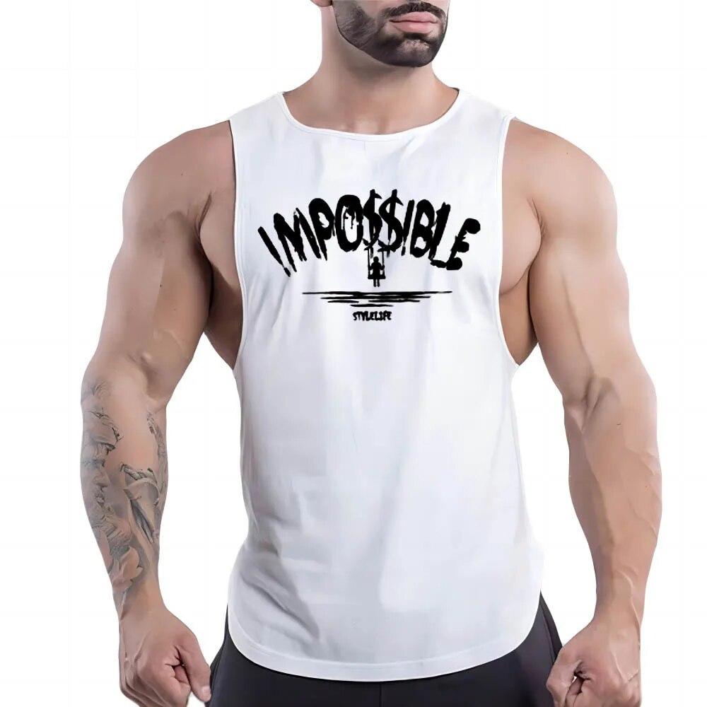 Summer Men'S Round Neck Fitness Vest English Letter Printed Men'S Outdoor Comfortable Breathable Lightweight Shirt Quick Dry