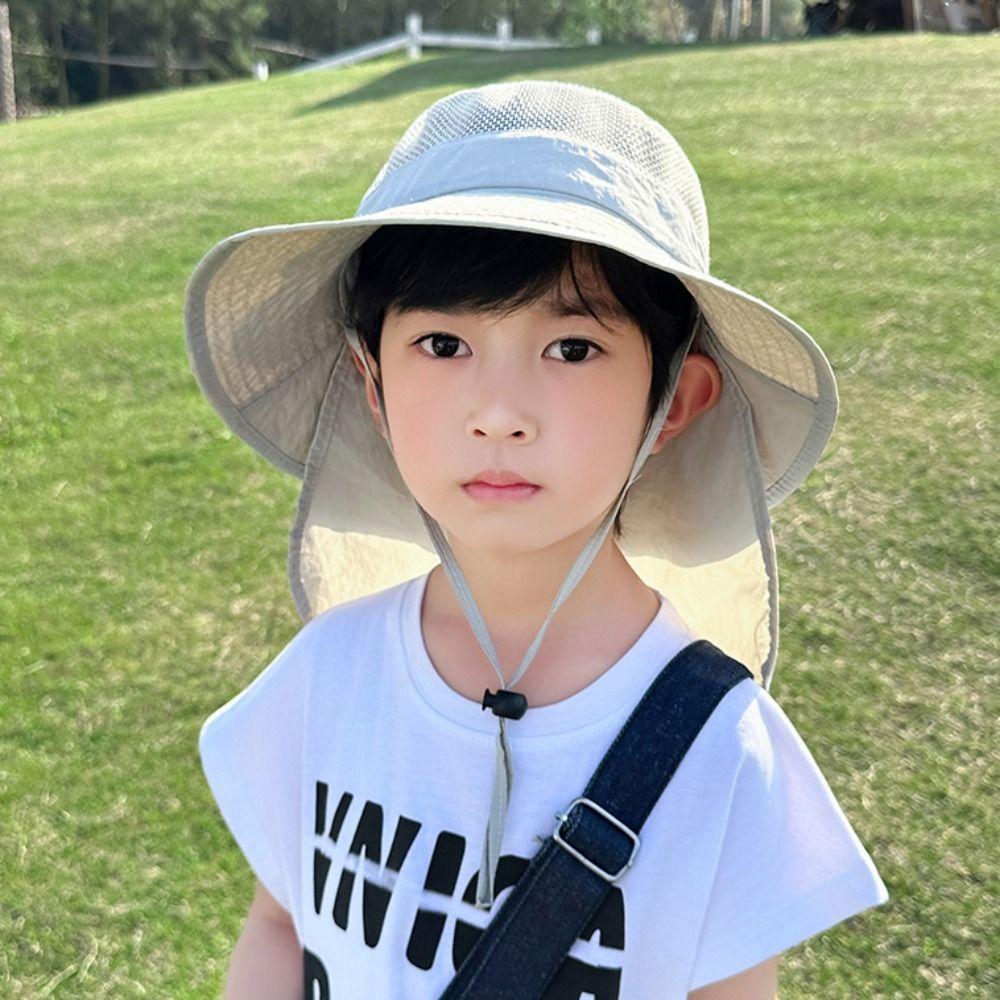 Breathable Kids Shawl Sun Hat Quick Dry Children Fishman Hat Baby Sun Protection Hat  Spring Summer