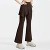Women's 2-in-1 High Waisted Wide Leg Pants, Casual Solid Color Sports Pants, Yoga Pants