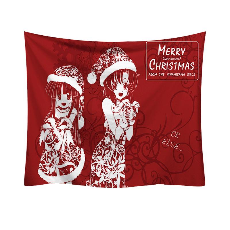Heimdekoration, Cartoon-Mädchen, Weihnachtsserie, Wandteppich, Druck, Wandverkleidung, Raumwand, Hintergrund, Wandverkleidung, 230 x 180 cm, Tapiz