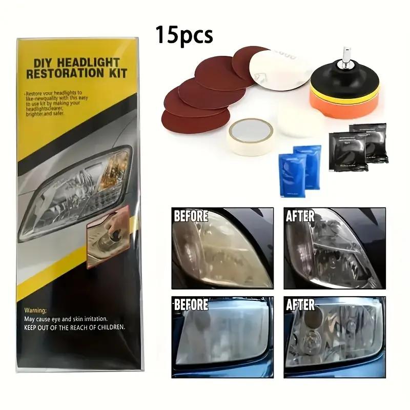 

DIY Headlight repair kit, car headlight update polish, with sand tray, cleaning paste and protective liquid, cleaner refurbisher