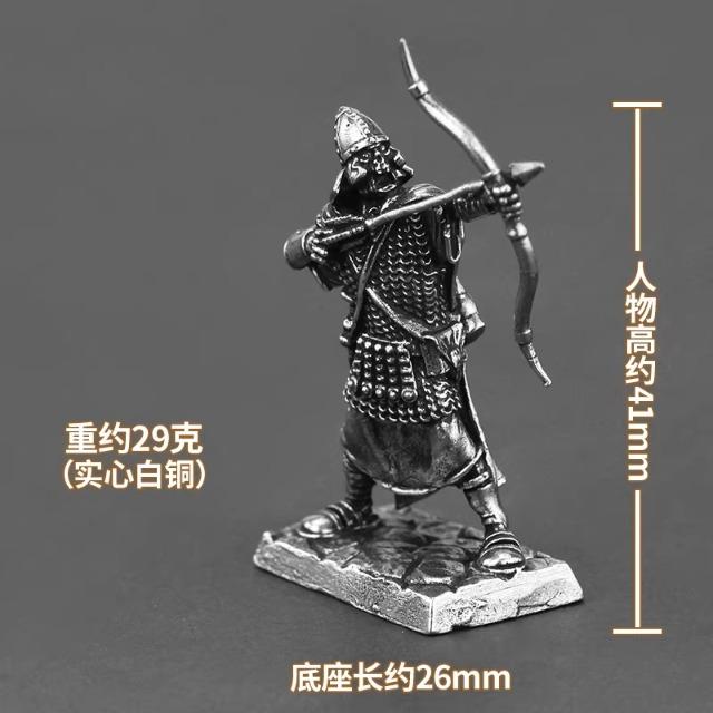 

Vintage Copper Roman Legionary Archer Metal Military Figure Sandbox War Toys Home Office Desk Decor Car Interior Decor