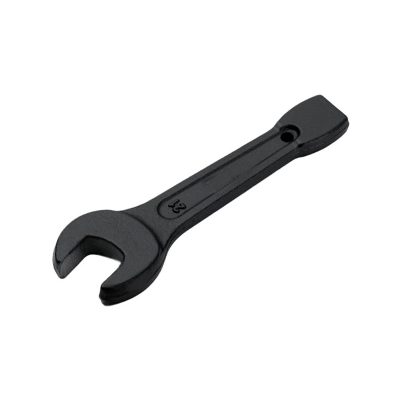 Solid Steel Open Slugging Wrench Spanner Black Coated Repair Tool with Hit-End Tail for Equipment Service and Fastener Care