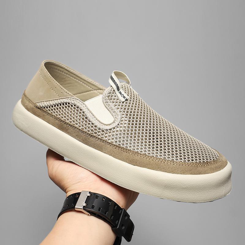 Fashion Simple Comfy Men Loafers Comfortable Summer Casual Shoes Fast Delivery Male Mesh Flats Breathable Driving Shoes Outdoor Sneakers