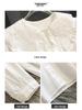 Women's Lace Peter Pan Collar White Blouse, Korean Style, Long Sleeve, Autumn/Spring 2023