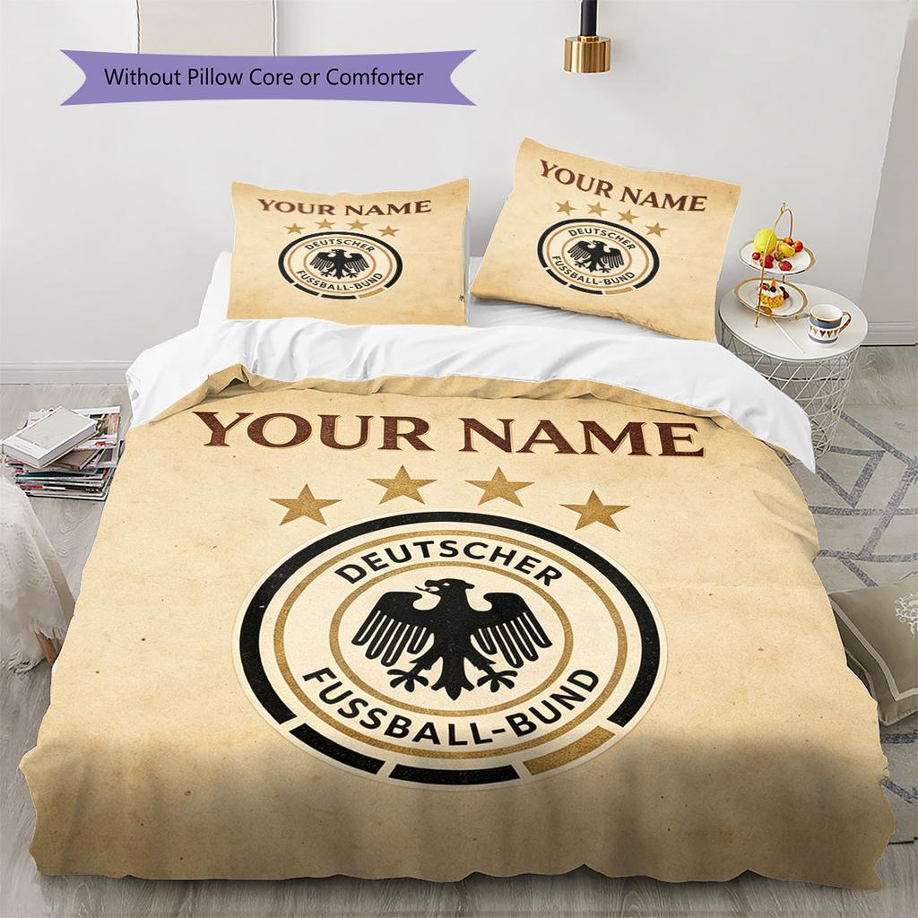 Custom Name,Germany Pattern Bedding Home Decoration Birthday Gift ( 1 Duvet Cover + 2 Pillowcase, Without Core),fan Merchandise.