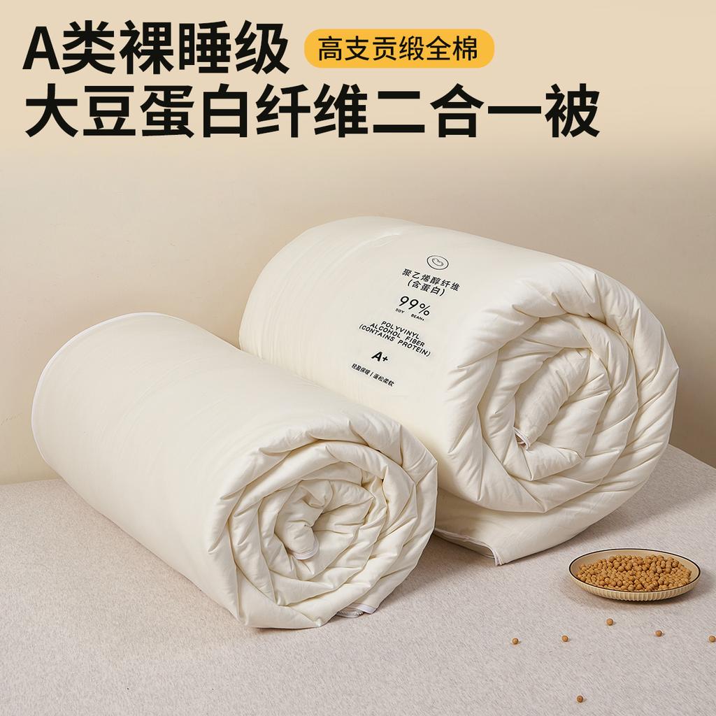 High Count Cotton 99% Soybean All Season Light Luxury 2-in-1 Household Thick Quilt