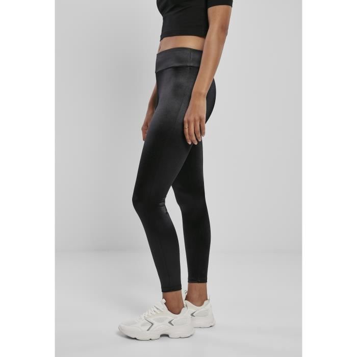 Legging Femme - Urban Classics - Shiny High Waist - Noir - Respirant - Non Imperméable