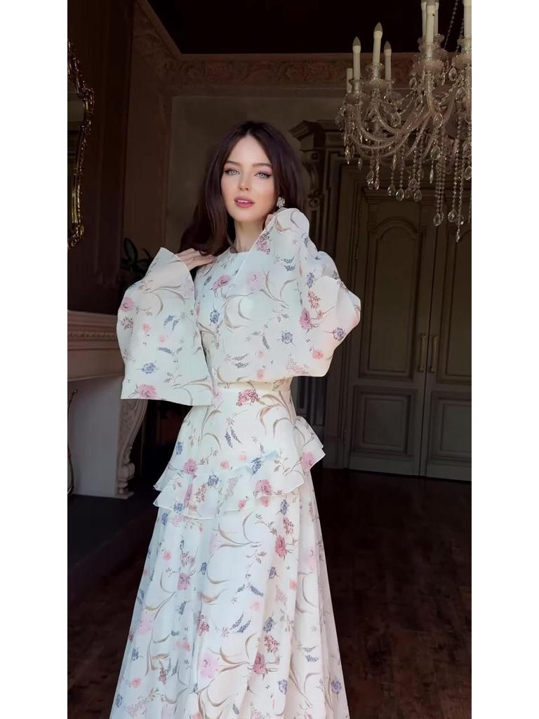 Elegant Spring Floral Long Sleeve Dress (2025)