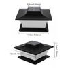 Black Shell Solar Post Top Light 2LED IP65 Outdoor Fence Lamp Post Deck Cap Lights for Garden Courtyard Cottage Gate Wall Decor