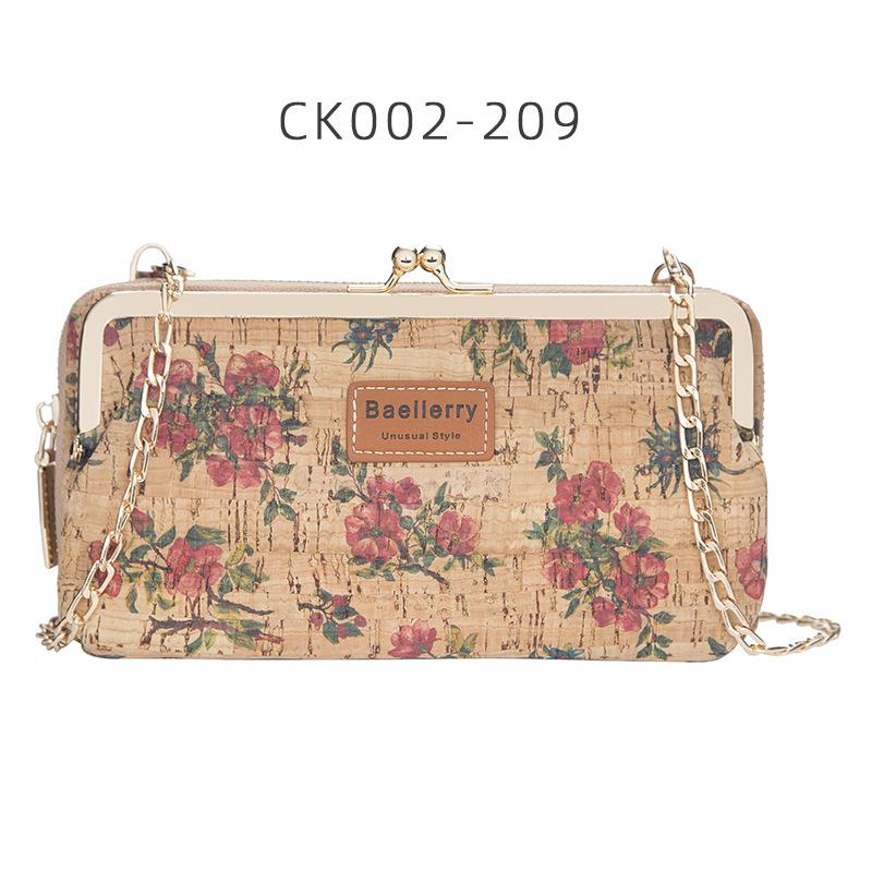 Baellerry Women's Long Purse Fashion Cell Phone Bag Printed Wallet with Metal Chain Multifunctional Crossbody Bag