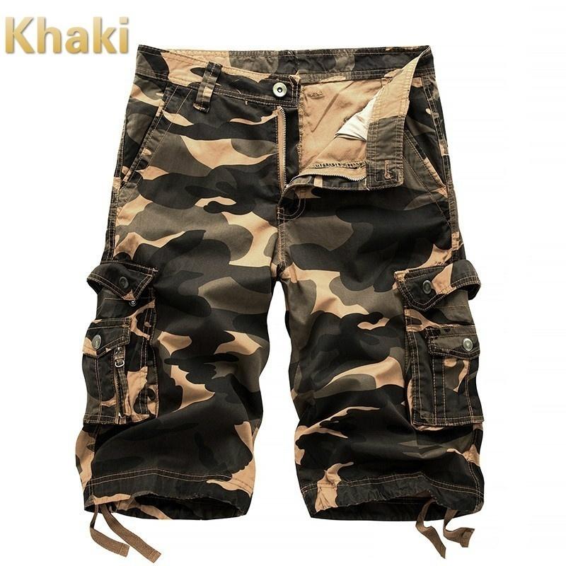 Nové letní pánské overaly Camouflage Střední kalhoty Pánské cargo kraťasy 6 barev