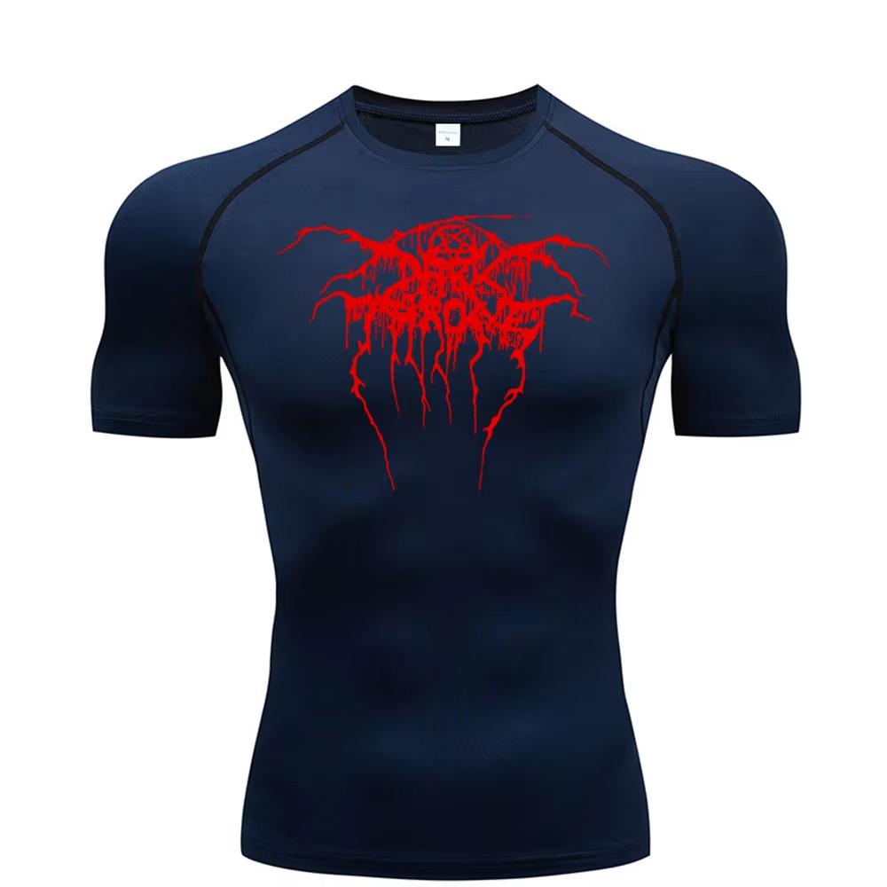 2025 Herren Kompressions-Print Kurzarm Fitnessstudio Trainings-T-Shirt, Schnelltrocknendes Atmungsaktives T-Shirt, Fitness-Training Tracktop RL0547