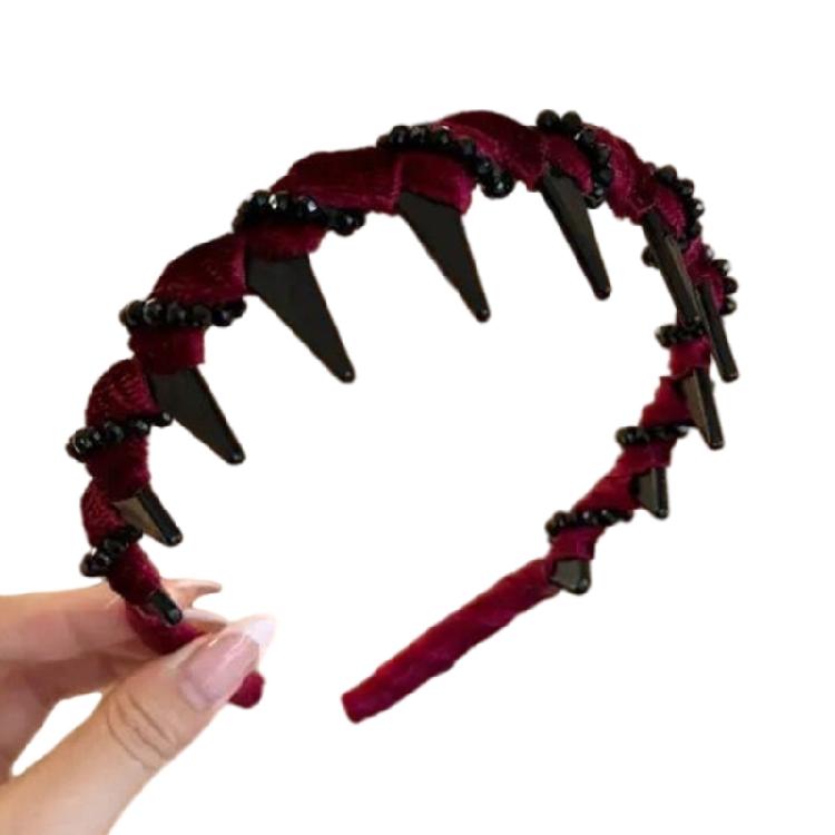 Artificial Crystals Decorated Velvets Headbands Glittering Waving Design Comfortable Hair Accessory For Women Girls