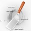 Stainless Steel Scrapers Non-stick Kitchen Grill Scraper Durable Wooden Handle BBQ Spatula Hamburger Patties Pizza Baking Tools