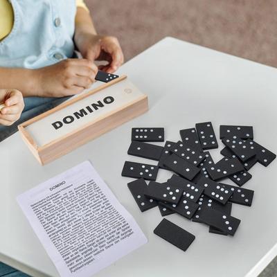 Double Six Domino Set, Fun and Engaging Table Game, Portable Classic Board Game with Wood Case for