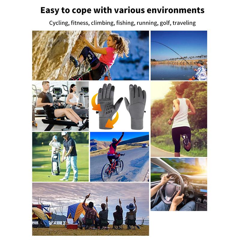 Men's Winter Touchscreen Gloves, Waterproof, Anti-Slip Tactical Gloves For Cycling, Fitness, Hiking, Outdoor Training