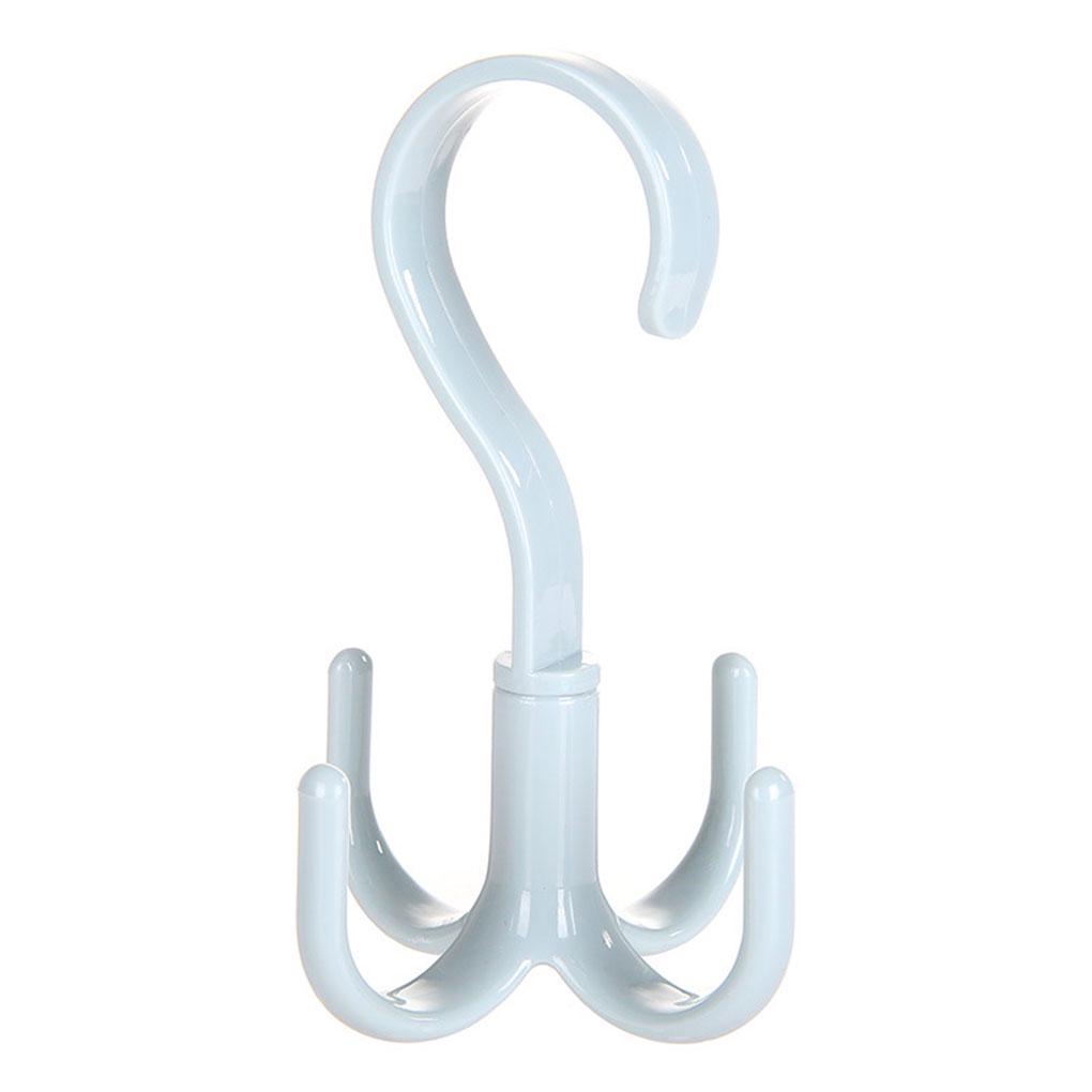 360 Degrees Rotated 4 Hooks Plastic Hanger Handbag Holder Shelf Rack Organizer