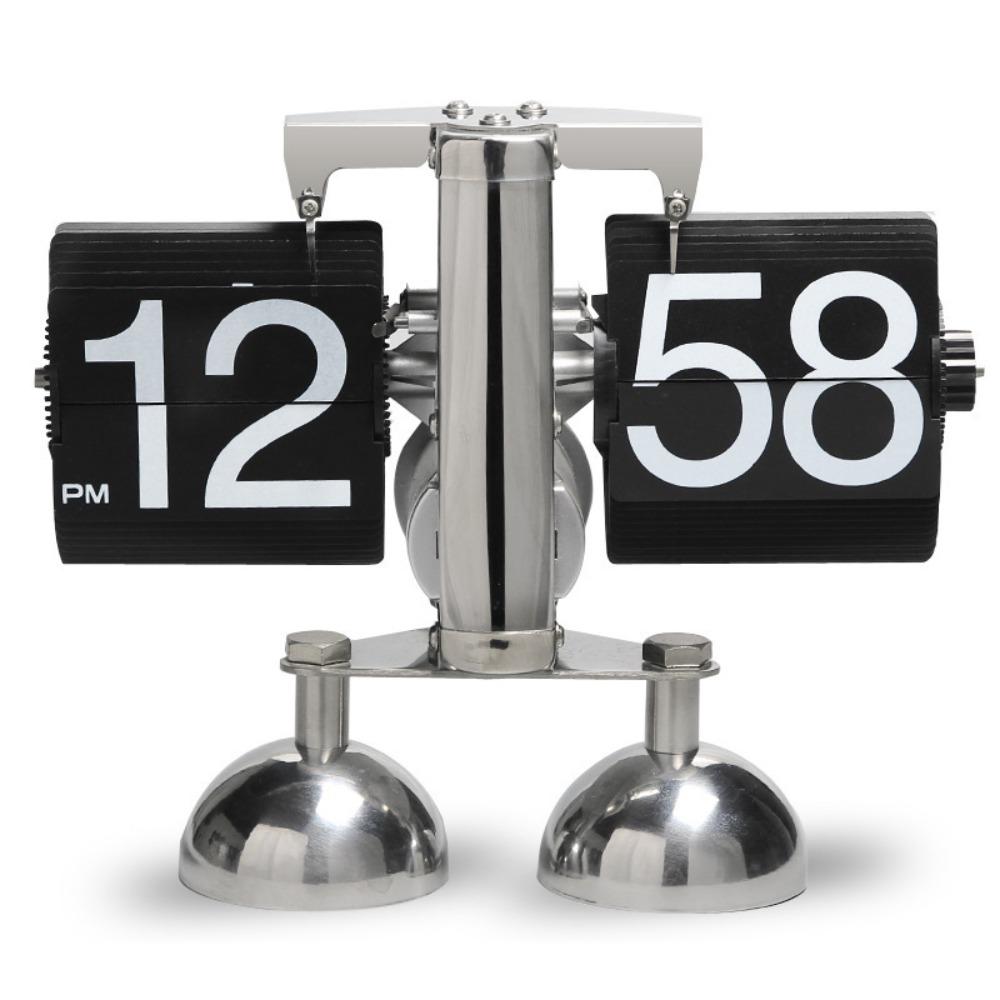Portable Automatic Flip Clock Nordic Style Page Turning Clock Retro Desk Flipping Clock Desktop