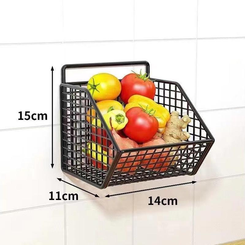 Wall Mounted Kitchen Storage Basket Durable Wire Storage Rack for Vegetables and Fruits Suitable for Home Organization