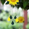 Sunflower Wind Chime Ornament Window Hanging Panel Decoration with Chain Flower Wind Chime Art for Home Patio Porch Garden Backyard Decor