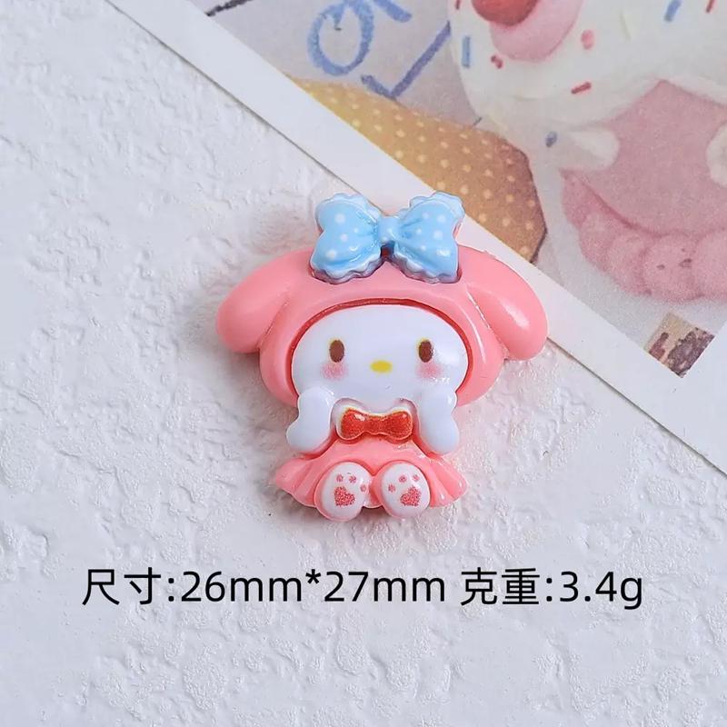 10 Pcs New Kawaii Cartoon Cute Bow Animal Series Resin Scrapbook  Diy Scrapbook Crafts A142
