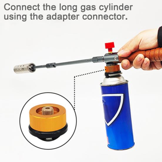 22.4" Long Propane Weed Torch Detachable Long Arm Cooking Torch for Garden Wood Melting Ice Snow Roofing Outdoor
