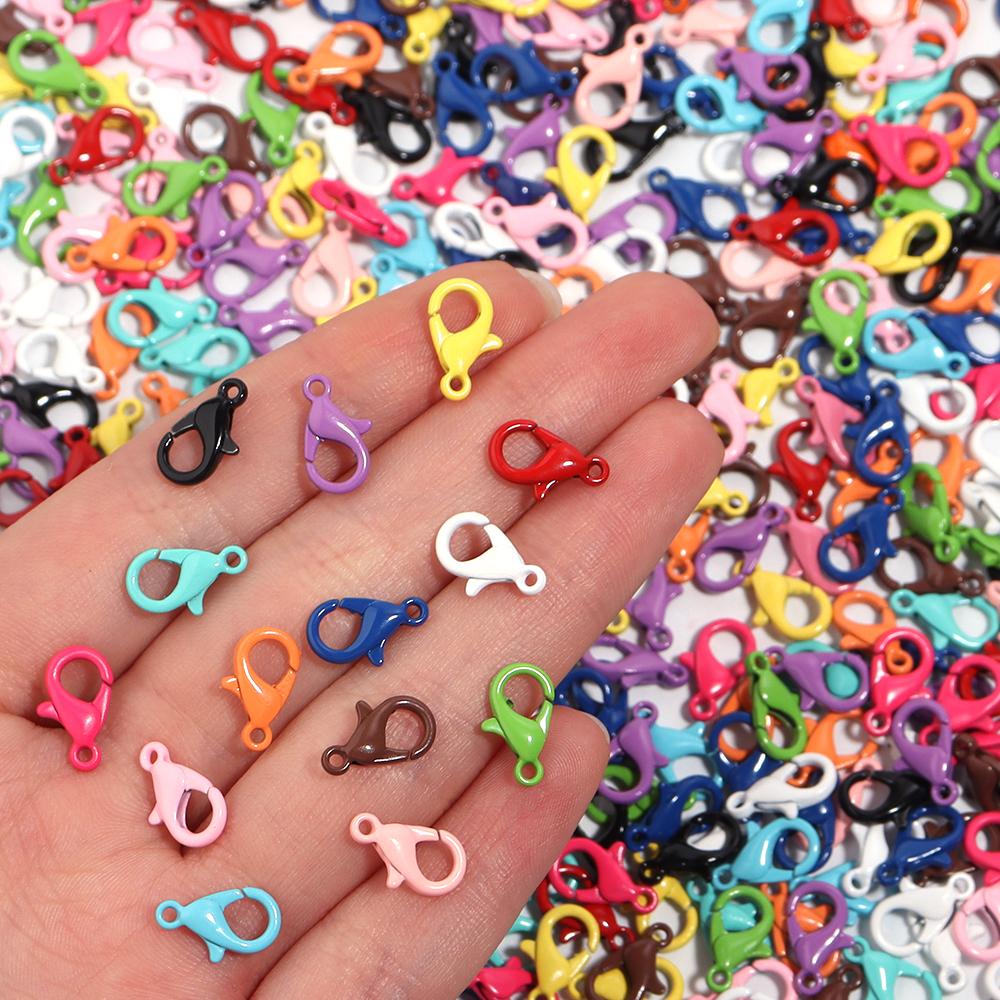 30 Stück/Los Bunte Legierung Hummerklauen Haken Lackiert Farben Beschichtet Hummerklauen Krallenverschlüsse DIY Schmuckherstellung Großhandel