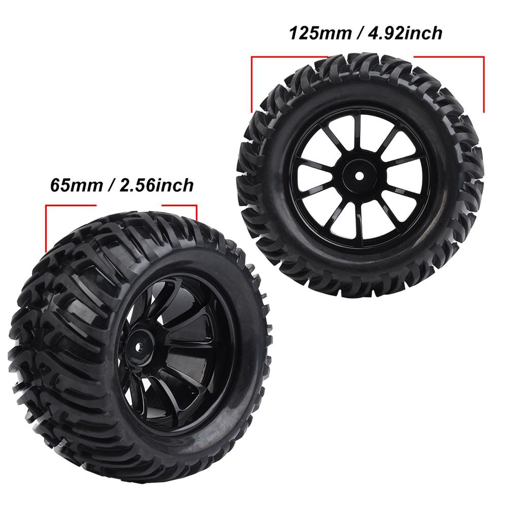 4 szt. Gumowe opony w kształcie litery Y z bieżnikiem i piastami do samochodu ciężarowego RC w skali 110 (10 otworów)