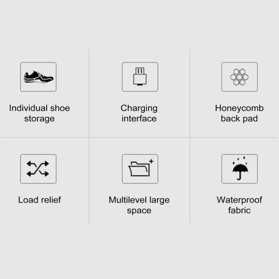 50/80L Backpack USB Charging Port Large Capacity Multi Pockets Adjustable Shoulder Strap Waterproof College Backpack Bag Hiking Business Daypack