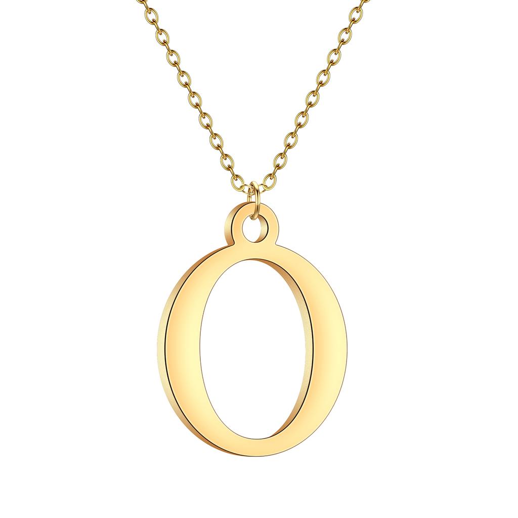Kinitial A-Z English Alphabet Letter Pendants Necklaces For Women Metal Jewelry Simple Initial Chain Choker Collares