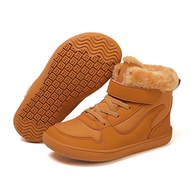 Kids Snow Boots Plush Cotton Shoes Child Winter Walking Shoes Anti-slip Ankle Boots Boys Girls Plush Hiking Shoes Winter Boots