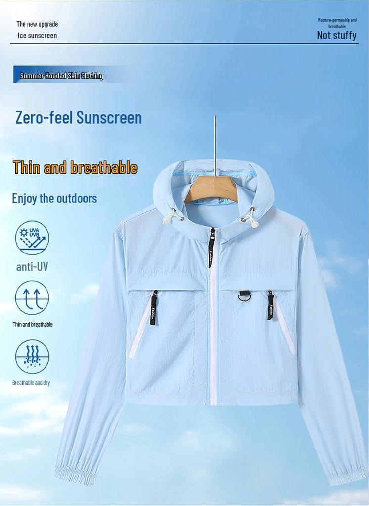 2025 Premium Summer Sun Protection Hooded Ice Silk Jacket for Men, Women & Couples - Breathable Outdoor Sportswear.