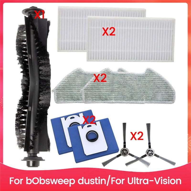A84X-Replacement Parts For Bobsweep Dustin/For Ultra-Visio Vacuum Accessories Main Side Brush Filter Mop Cloth Dust Bag