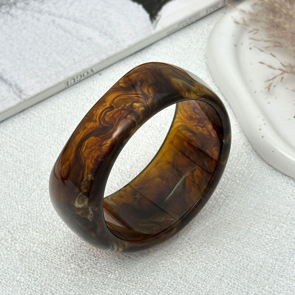 Green Chunky Bangles Irregular Women Bangles Vintage Resin Bracelets  Gifts