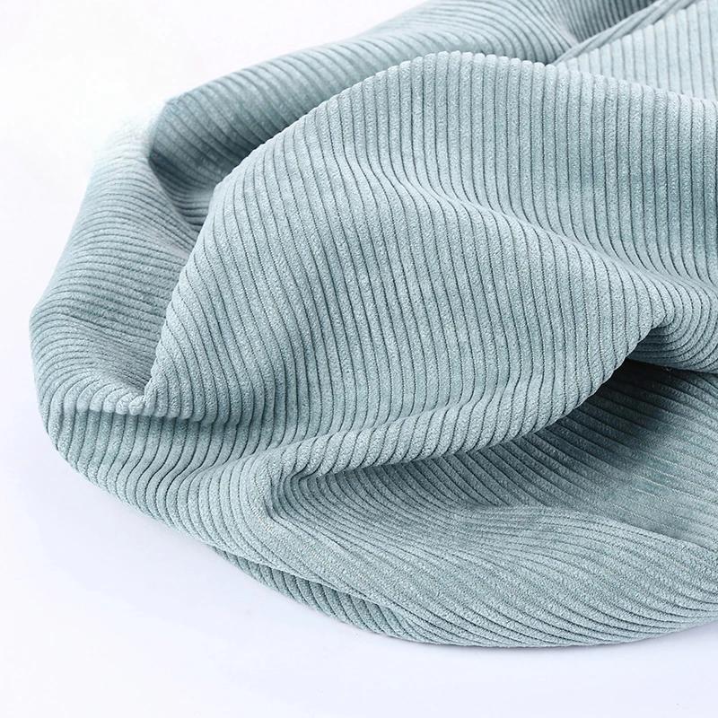 8 Strips Polyester Sand Wash Cotton Corduroy Cloth Non-elastic Cotton Fabric for Men and Women Coat Cloth Head